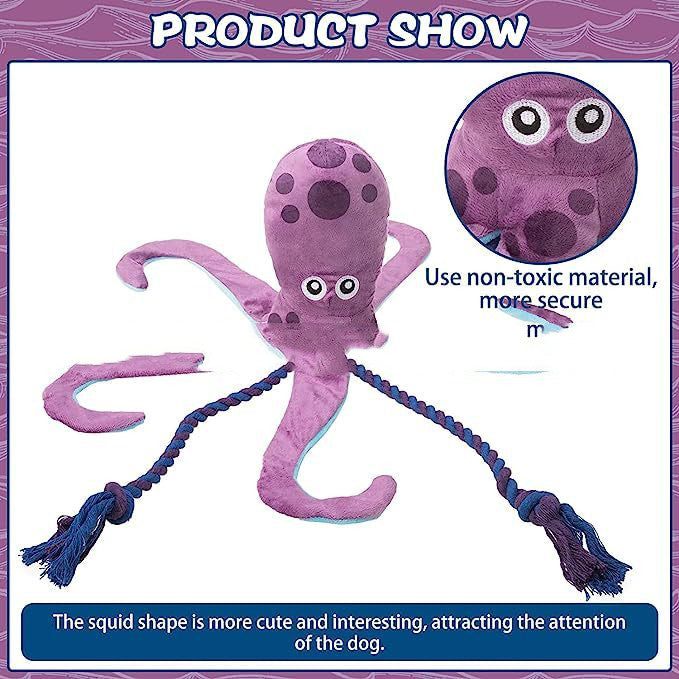 Sounding Plush Octopus Cleaning Jaw Toy