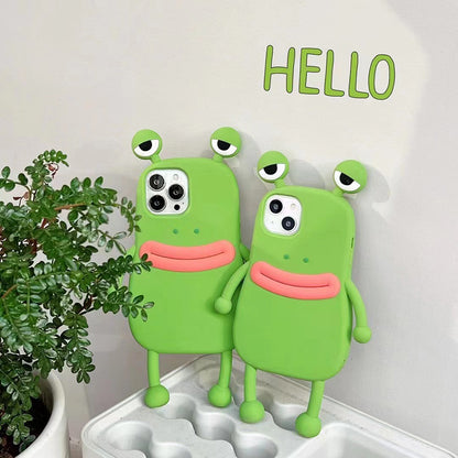 Funny Silicone 3D Frog Phone Case for IPhone 14 13 11 12 Pro Max XS XR X 7 8 Plus SE Cartoon Cute Shockproof Bumper Cover