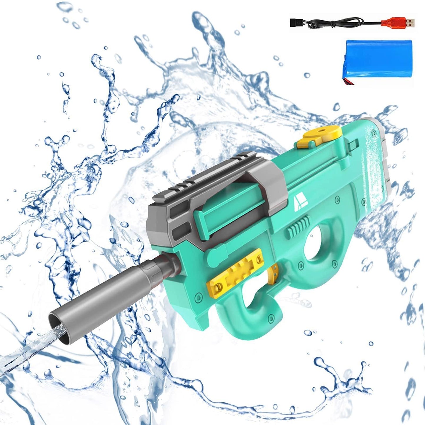 New P90 Electric Water Gun High-Tech Kids Toy Outdoor Beach Pool Large Capacity Summer Gel Blasting Water Gun for Adults