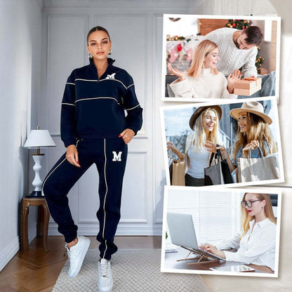 Zweiteilige Damen-Outfits, Lounge-Pullover ohne Kapuze, Sweatshirt, Sweatsuit-Sets, Sweatshirt, Baggy, modische Jogginghose mit Taschen