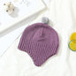 Children's hat wool hat male and female baby ear protection fluffy ball