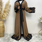 Fashionable dark brown muslim cardigan for women