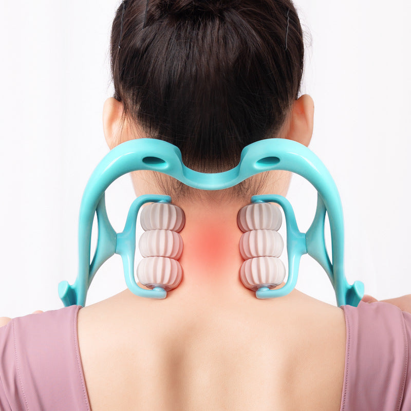 Multifunktionales manuelles Nackenmassagegerät mit sechs Rädern Massagegerät zur Linderung von Rollen