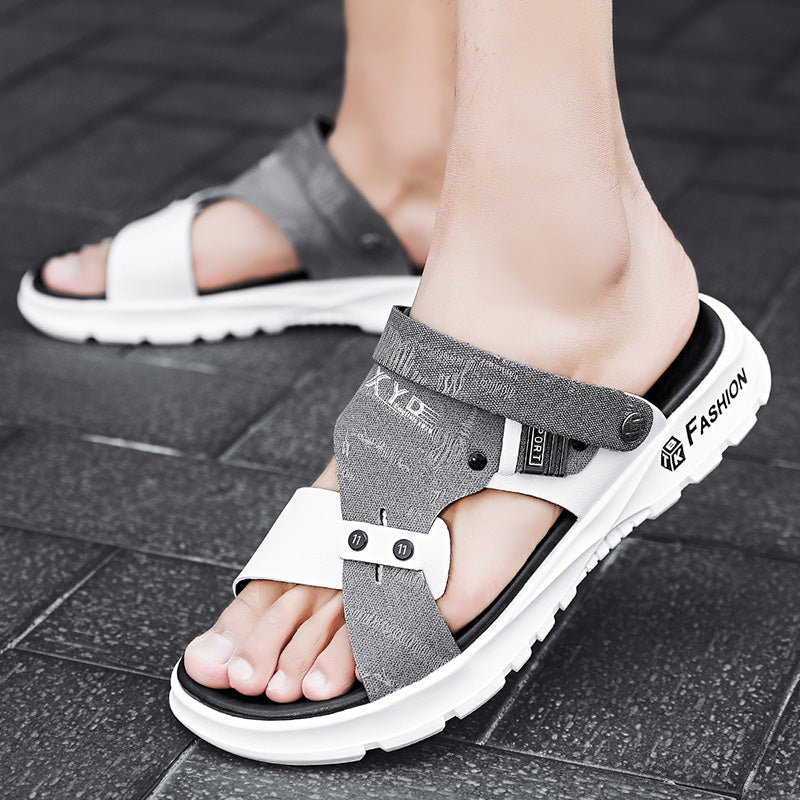 Waterproof leather sandals for men