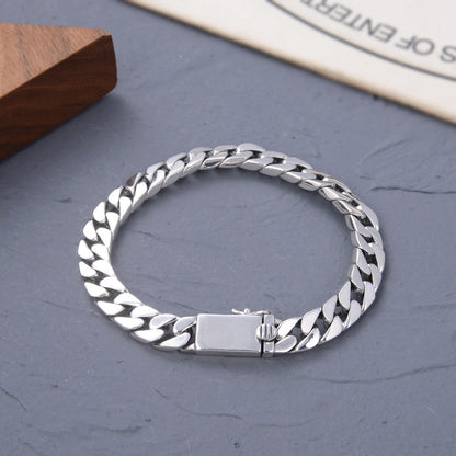 S925 silver shiny personalized bracelet for men and women in the same simple style