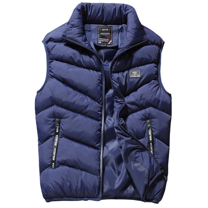 Large new men's down cotton vest for autumn and winter