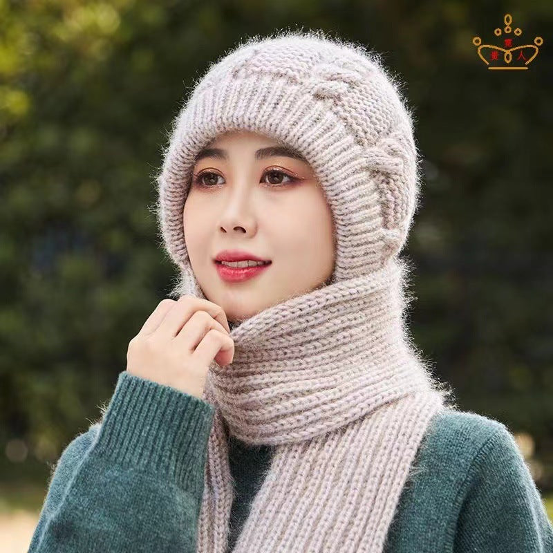 Hat scarf thickened warm and cold-resistant snow hat