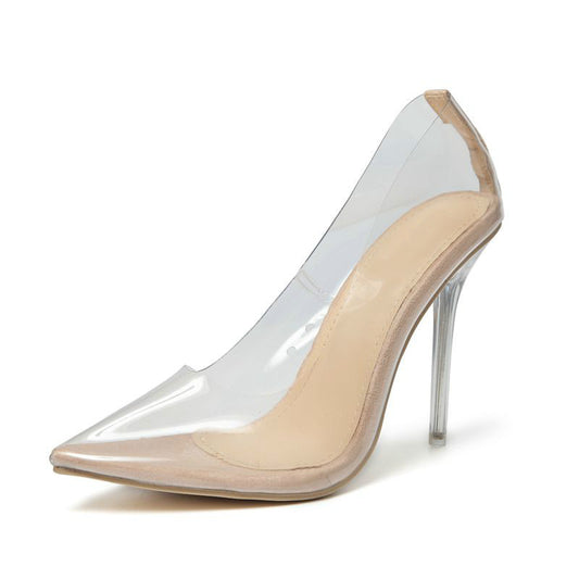 Women's Transparent Pumps Pointed Low-cut Stiletto Heel