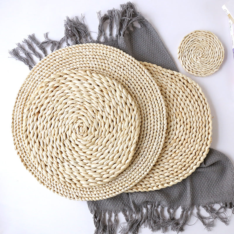 Straw woven tea mat placemat