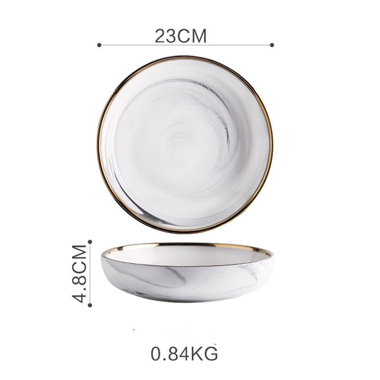 Marble tableware bowls plates rice