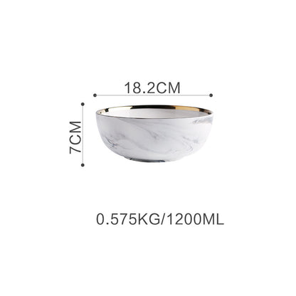 Marble tableware bowls plates rice
