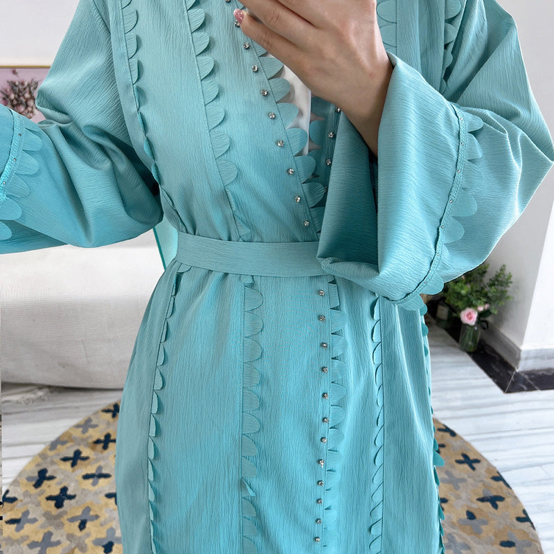 Damenmode Hijab Robe Cardigan Langes Kleid