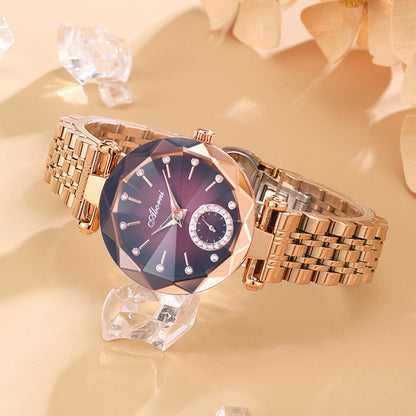Ladies fashion quartz watch with simple cut