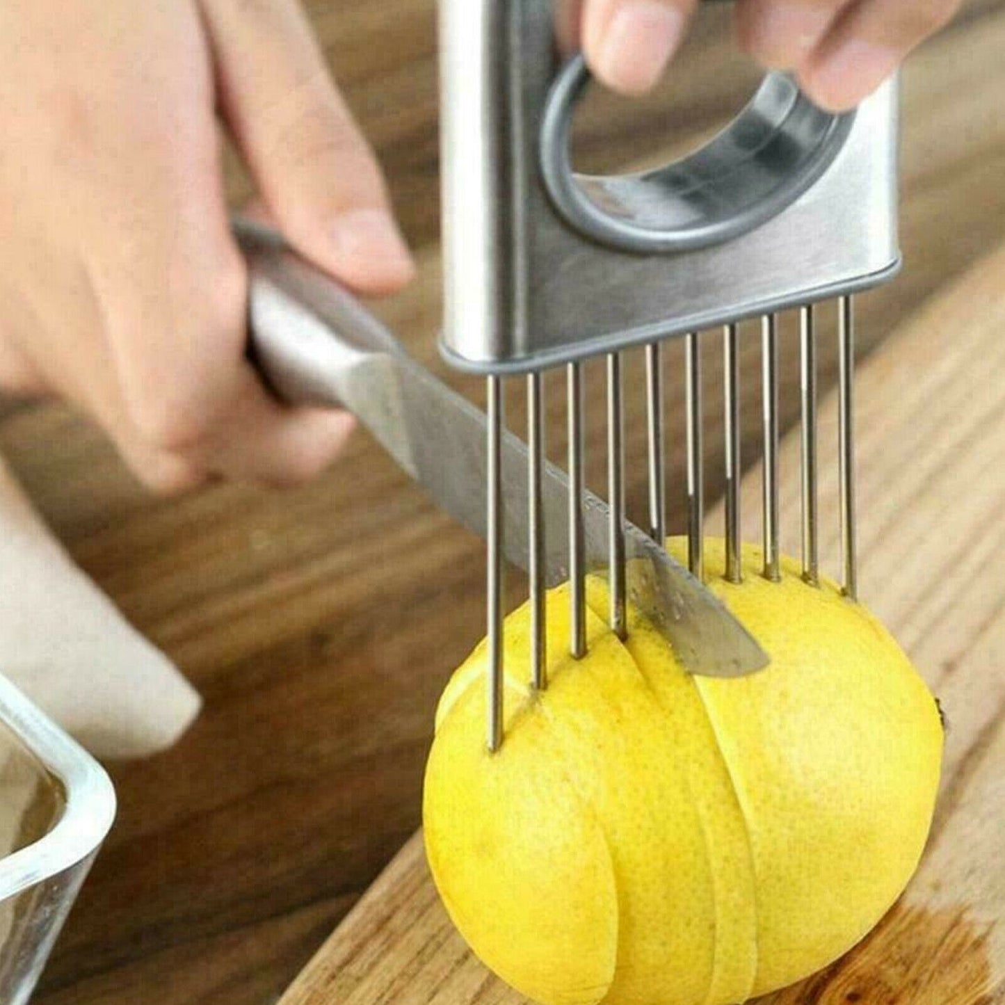 Zwiebel Halter Slicer Gemüse werkzeuge Tomaten Cutter Edelstahl Küche Gadget