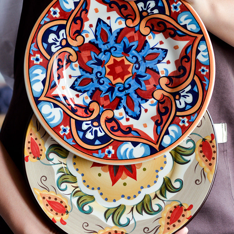 Underglaze ceramic tableware Bohemian household tableware