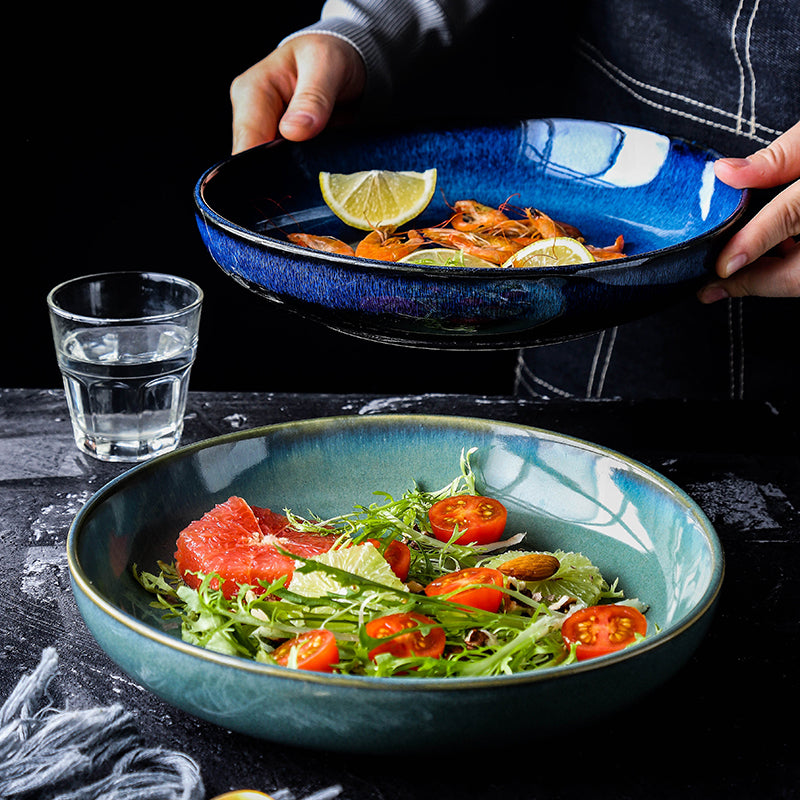 Deep plate made of ceramic round dinner plate soup plate