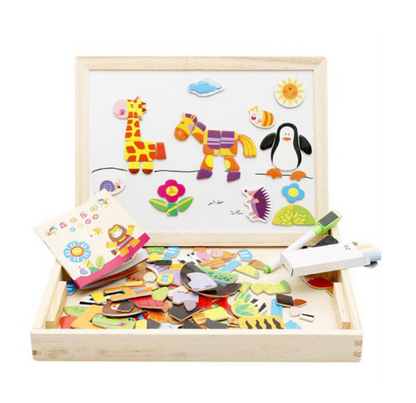 Multifunctional Magnetic Children Puzzle Drawing Board Educational Toys Learning Wooden Puzzles Toys For Kids Gift