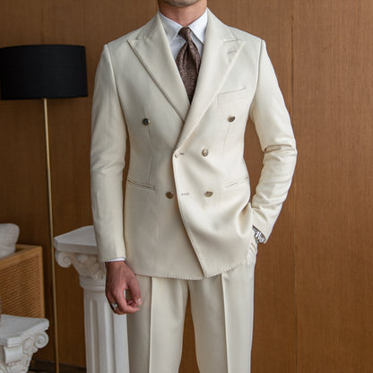 Slim double-breasted men's suit