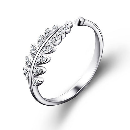 Woman Jewelry Fashion Simple Design Leaf Ring Personality Female Flower Rings Wedding Rings for Women