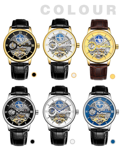 Casual Hollow Moon Automatic Mechanical Watch