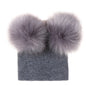 Mikkie Fur Hat Two-Ball Knitted Hat for Kids