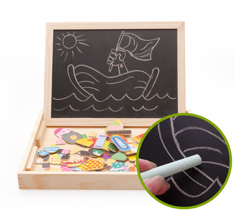 Multifunktionale Magnetische Kinder Puzzle Reißbrett Lernspielzeug Lernen Holz Puzzles Spielzeug Für Kinder Geschenk