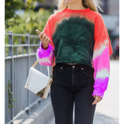 Langarm Rundhals pullover mit Farbverlauf für Damen