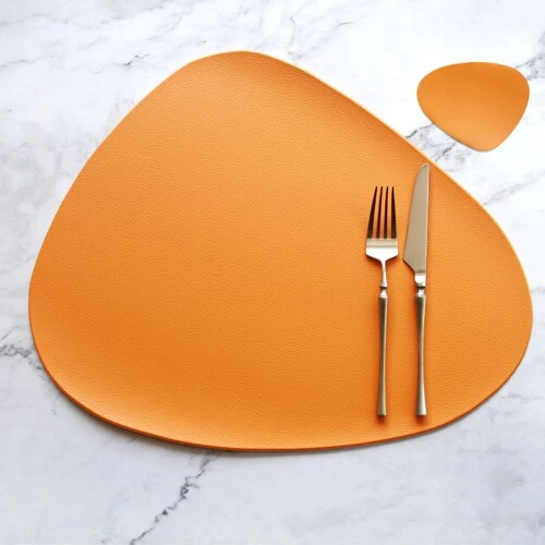 Placemat Heat Insulation PU Leather Coaster Bowl Kitchen Non-Slip