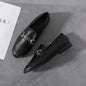 Small leather shoes for women. British slip-on ladies shoes