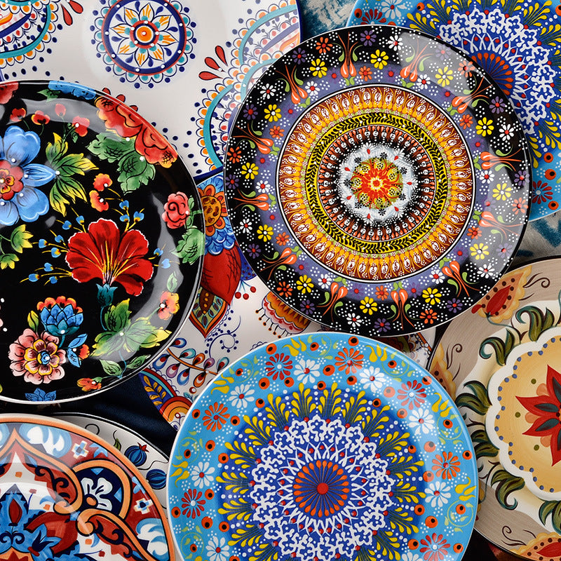 Underglaze ceramic tableware Bohemian household tableware