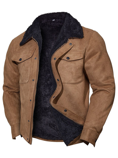 Herren Vintage Wildleder Casual Mantel Revers