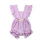 Baby dress with lotus leaf lace sleeves and bow