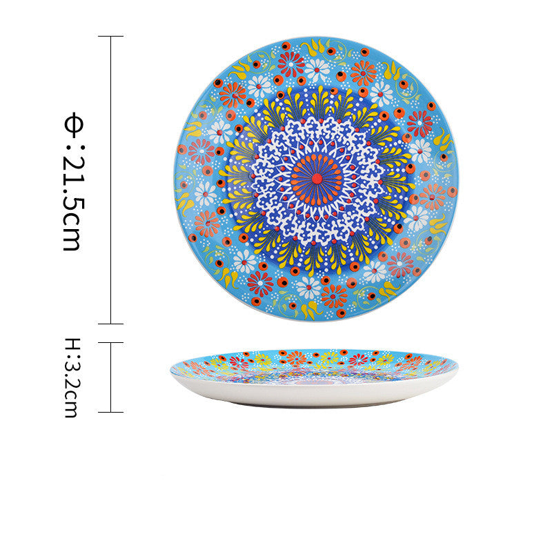 Underglaze ceramic tableware Bohemian household tableware