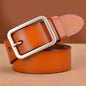 Leather belt with belt buckle