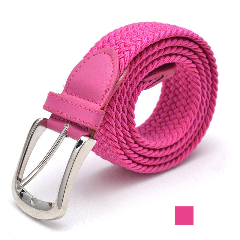 Unisex braided elastic belt stretch belt canvas belt student belt