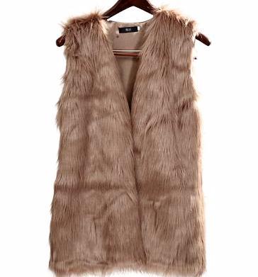 Faux fox fur vest warm vest for women