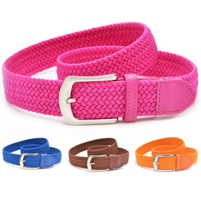 Unisex braided elastic belt stretch belt canvas belt student belt