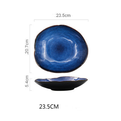 Western dishes household ceramics irregular flat plates