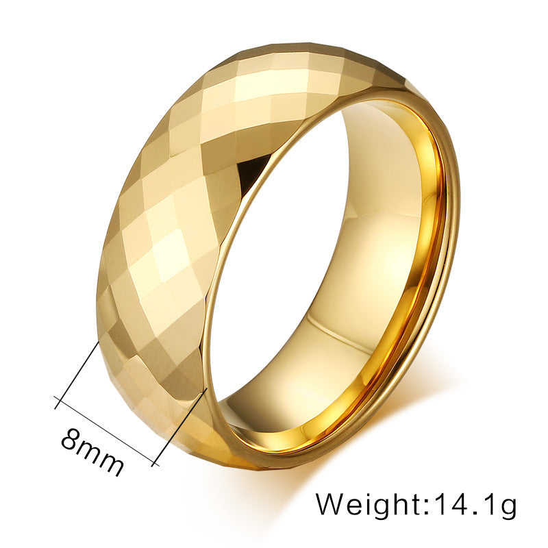 Men's ring tungsten jewelry gold color