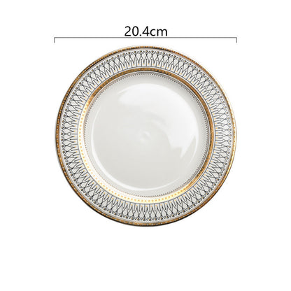 European style plate Wobble plate Plate Gold plated plate Glass beads Dot plate Ceramic plate