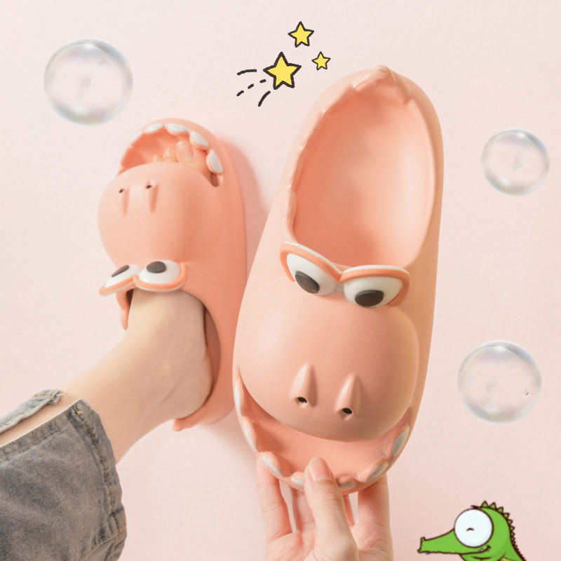 Kinder Dinosaurier Hausschuhe Großhandel Sommer Cartoon Eltern Kind Outdoor Home EVA Sandalen Frauen Männer Kinder Nette Hausschuhe Baby Schuhe