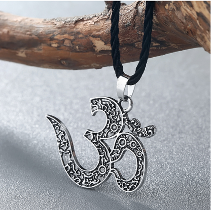 OM Necklace Ohm Jewelry OM Charm Yoga Jewelry Women Silver Ethnic Necklace Meditation Yoga Jewelry Bijoux Femme