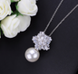 Pearl earrings for women with luxurious firework shaped cubic zirconia ladies jewelry birthday gift