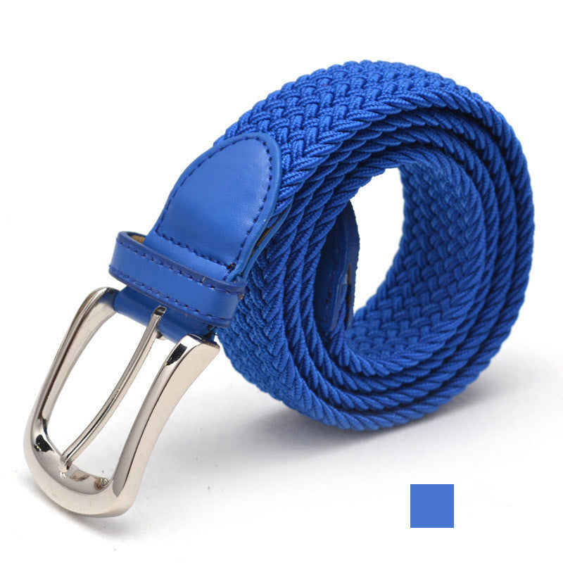 Unisex braided elastic belt stretch belt canvas belt student belt