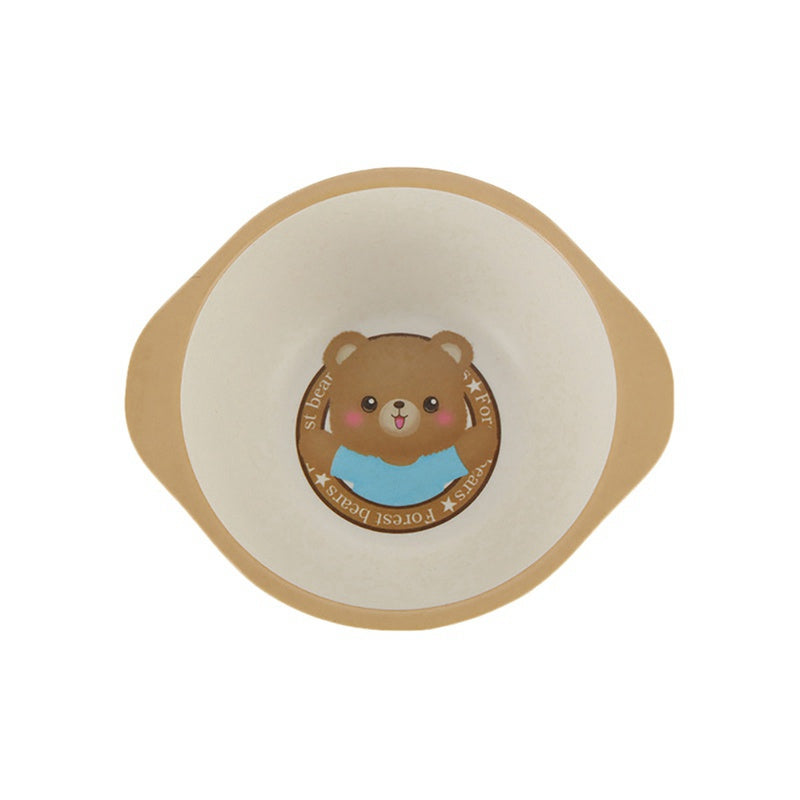 Kids Baby Natural Bamboo Fiber Bowls Cartoon Animal Dishes Baby Feeding Tableware Children Infant Toddler Portable Plates