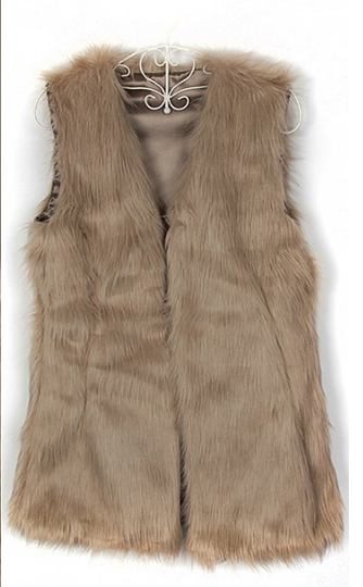 Faux fox fur vest warm vest for women