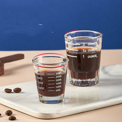 Amerikanische Espressotasse Unzenbecher Glas abgestufter Extraktionsbecher