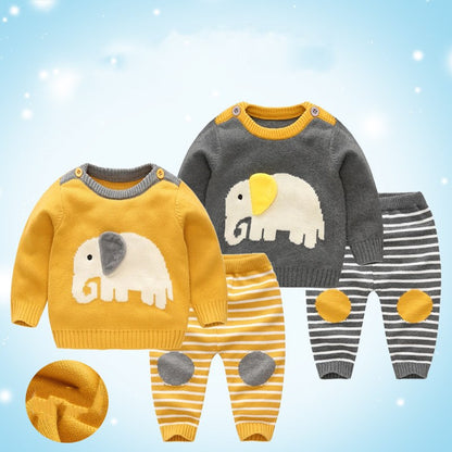 Neuer Baby-Pullover-Anzug Baby-Jacke dicker dicker Linien-Anzug