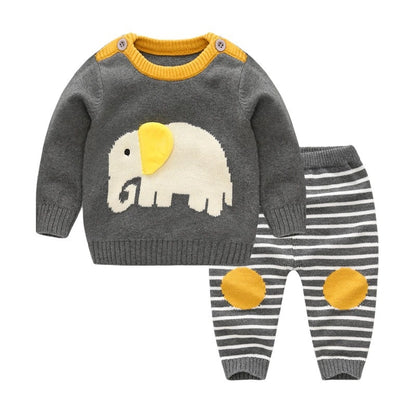 Neuer Baby-Pullover-Anzug Baby-Jacke dicker dicker Linien-Anzug