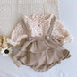 Babyspielanzug 0-2 Jahre alt Babykleidung Baby Mädchen Ausländischer Stil Plissee Lotusblatt Sling Climber